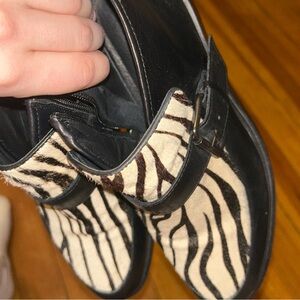 Zebra Pattern Sandals with Black Accents
